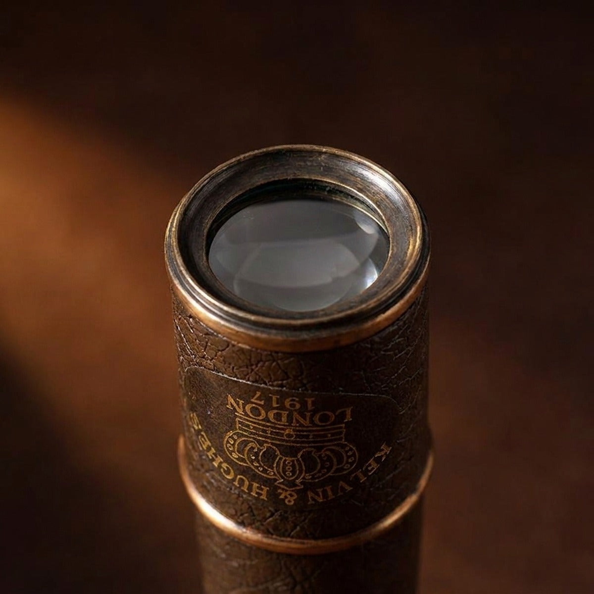 Looking into the brass mouth and lens